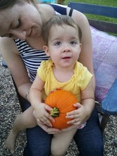My youngest daughter with her pumkin